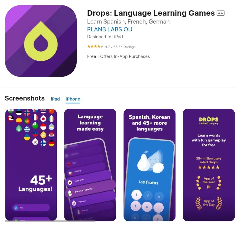 Drops - Language Learning Games