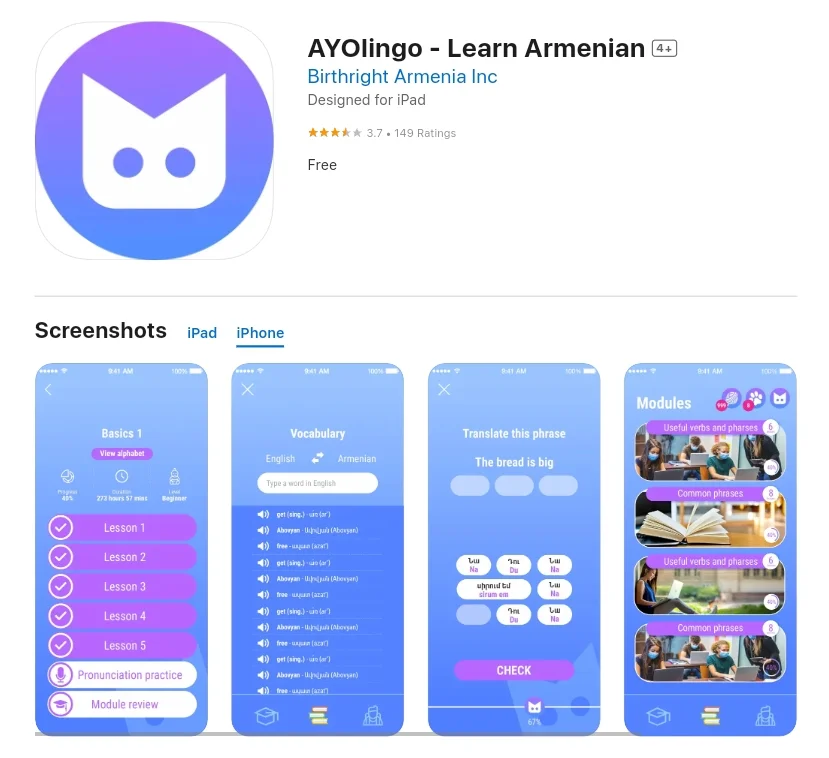 AYOlingo - Learn Armenian App