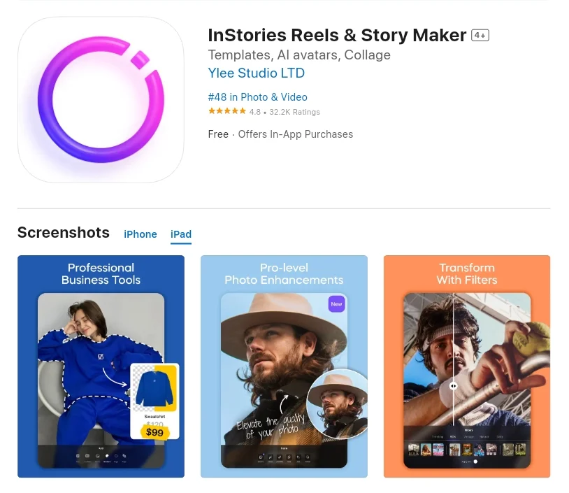 instories insta stories maker app