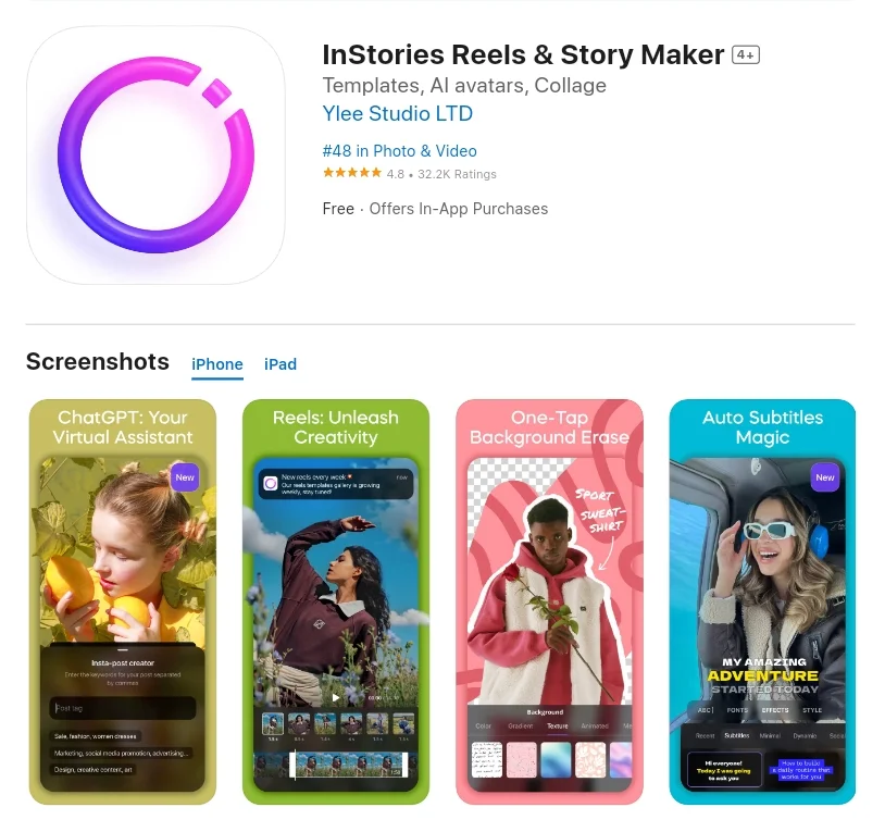 instories stories maker app