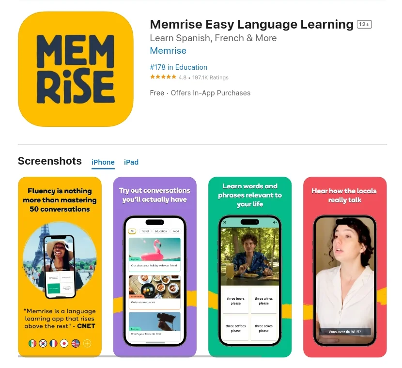 Memrise Easy Language Learning App