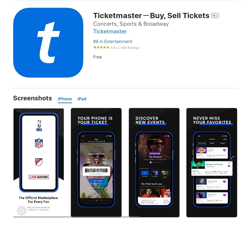 Ticketmaster Buy Sell Tickets App